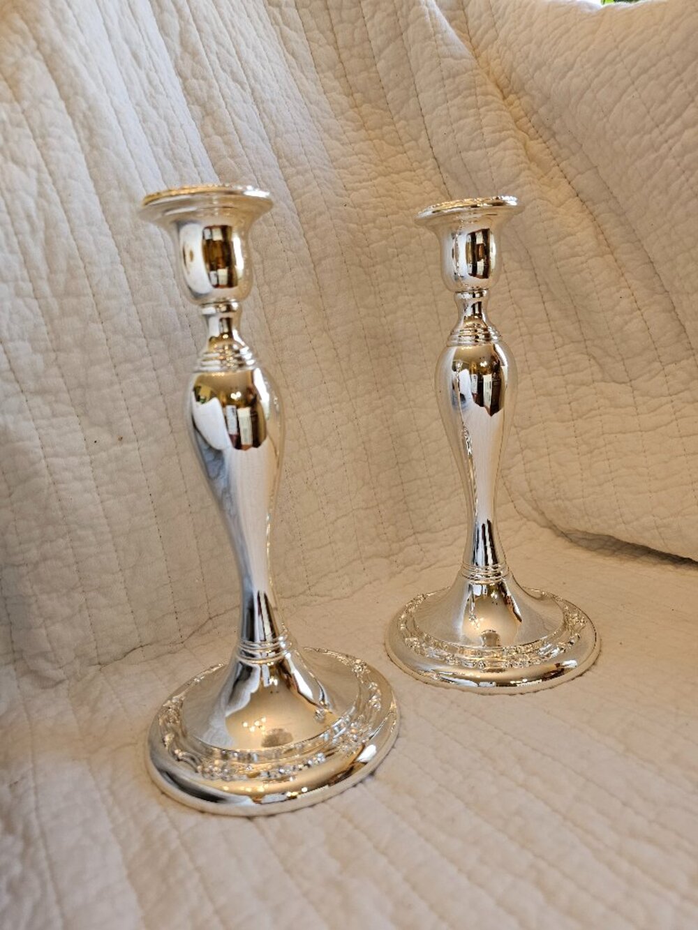 Oneida Silver Plated Candle Holder- Pair
